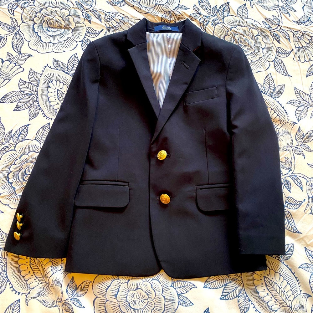 Little boys navy blue blazer with gold buttons